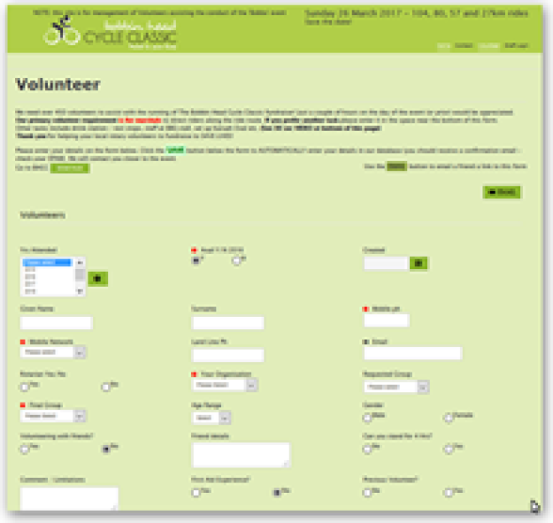 Bobbo Volunteer management website